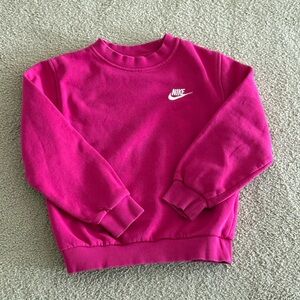 Nike Youth Small Pink Crewneck Sweatshirt Girls Athletic Pullover Swoosh
